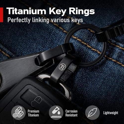 Jointown Titanium Key Ring Hooks, Small Carabiner Keychain Clip,Mini Snap Keyring Key Organizer Key Chain