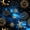 Blue Black, variant on Manfei Cute Dragonflies Fitted Sheet Queen,Dreamy Moon Stars Galaxy Bedding,Deep Blue,3pcs