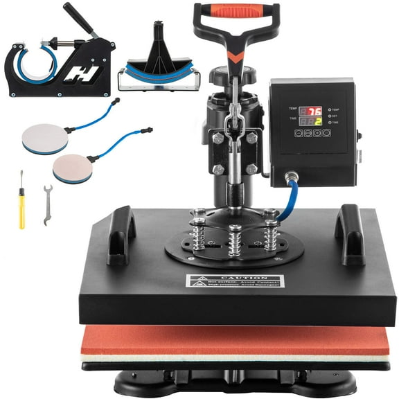 BENTISM Heat Press Machine 5 in 1, 15"X15" Combo Digital Multifunctional Sublimation Heat Transfer Machine, 360 Degree Rotation Swing Away Heat Press for Printing T Shirts Hat Mug Cap Plate 1050W