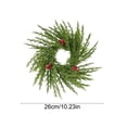 thumbnail image 2 of Dongrere Cypress Red Berry Candle Ring Wreath Artificial Table Centerpiece Ring for Candle Farmhouse Winter Holiday Dining Table Decor, B, 2 of 6