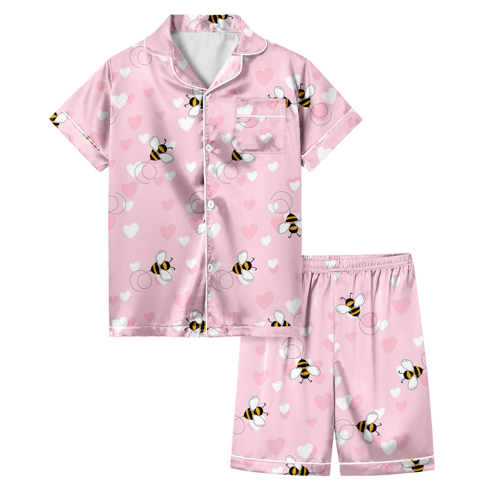 Pjs for Girls World Bee Day Child Girls Summer Bee Printed Casual