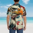 thumbnail image 4 of Honeii Retro American Eagle Print Men’s Hawaiian Shirt,Classic Button-Down Short Sleeve Shirt, for Beach, Vacation, and Outdoor Activities,Large, 4 of 7