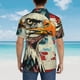 thumbnail image 4 of Balery Retro American Eagle Camisas hawaianas de manga corta para hombre, camisas playeras de corte holgado, camisas de vacaciones con botones,Large, 4 of 7
