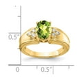 thumbnail image 2 of Primal Gold 14 Karat Yellow Gold 8x6mm Oval Peridot and Diamond Ring, 2 of 3