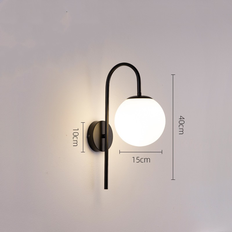 Toyella Luxury Living Room Wall Lamp Nordic Simple And Modern Black cream hood Monochrome warm light 12W - image 1 of 7