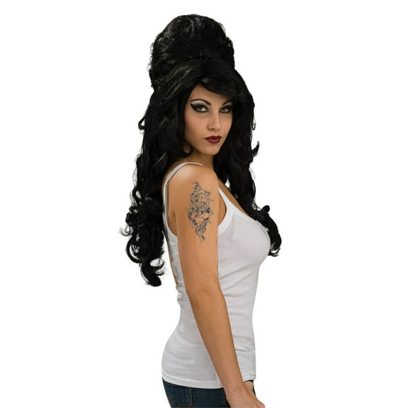 RUBIES II Amy Winehouse Black Costume Wig with Giant Poof, for Adults