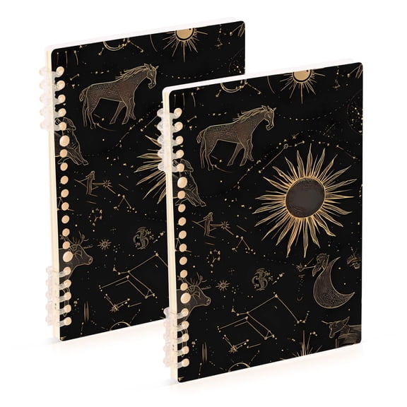 joogoo Spiral Journal Notebook Boho Animals Sun College Ruled Notebooks 8.3" x 5.7" 2 PCs