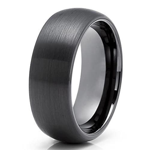 Black Tungsten Wedding Ring,8mm Wedding Ring,Gunmetal Wedding Ring,Tungsten Wedding Band,Anniversary Ring,Engagement