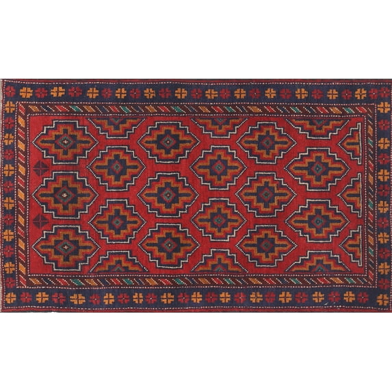 Ahgly Company Indoor Rectangle Traditional Red Persian Area Rugs, 2' x 5'