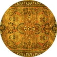 thumbnail image 1 of Ahgly Company Machine Washable Indoor Round Persian Yellow Traditional Area Rugs, 8' Round, 1 of 4