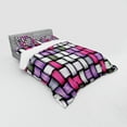 thumbnail image 2 of Ambesonne Abstract Bedding Set 4 Pcs, Knot Pattern Yarns, Queen, Grey Purple Pink, 2 of 2