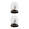 thumbnail image 1 of Billuyoard Round Hollow Glass Candle Holders Tealight Decor Home  Office Candlesticks 2piezas flor de ciruelo, 1 of 1