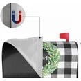 thumbnail image 3 of Wreath Buffalo Plaid Mailbox Cover Magnetic Black White Plaid and Leaves Mailbox Cover Standard Size 21 x 18 Inches Farmhouse Rustic Welcome Post Box Cover Wraps Garden Yard Home Decor for Outdoor, 3 of 6
