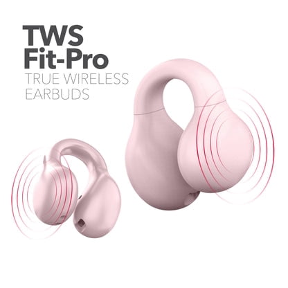RCA Wave-66 True Wireless Earbuds, Bluetooth, 20H Playtime, Pink