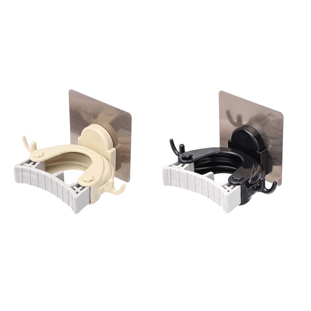 2 piezas de soporte multifuncional para trapeador, gancho para escoba sin perforaciones, práctico clip para trapeador