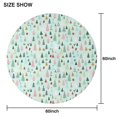 thumbnail image 6 of Light Blue Christmas Tree Pattern Round Tablecloth 60"x60",Wrinkle Wipeable Table Cloth for Kitchen Dining Room Picnic Patio Party, 6 of 6