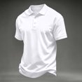 thumbnail image 2 of Fabrcox Polo Shirts for Men Short Sleeve 3 Button Collared Shirt Men Lightweight Casual Athletic Sports Office Golf Shirts Men White XXL, 2 of 6