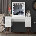 thumbnail image 2 of Boahaus Juno Modern Vanity Table, Light Bulbs, White, for Bedroom, 2 of 4