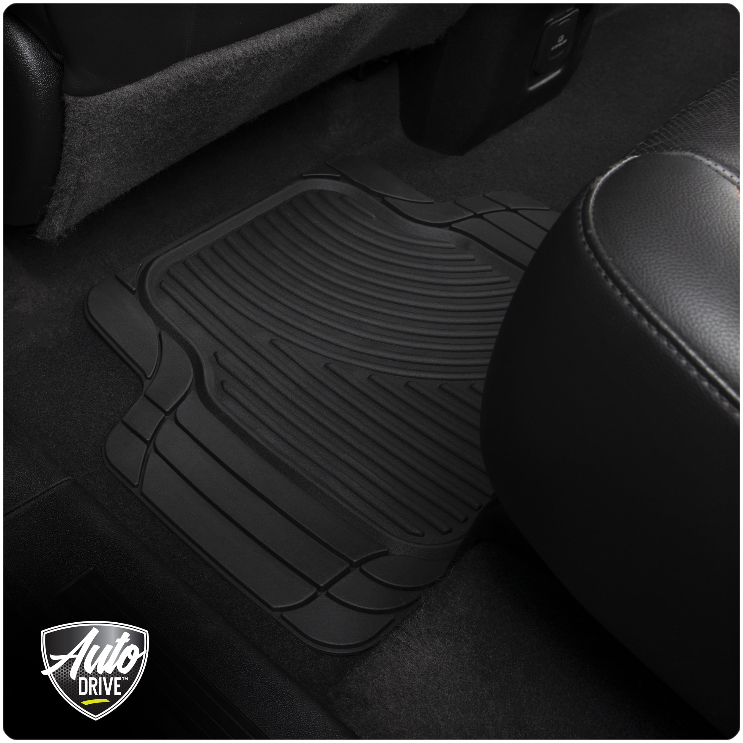 Auto Drive 4 Piece Black Custom Fit Rubber Floor Mats for SUV and Crossover, 82321WDI