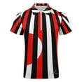 thumbnail image 4 of Black White And Red All Over! Men Zipper T-shirt Summer Casual Short Sleeve T-shirt Top, 4 of 7