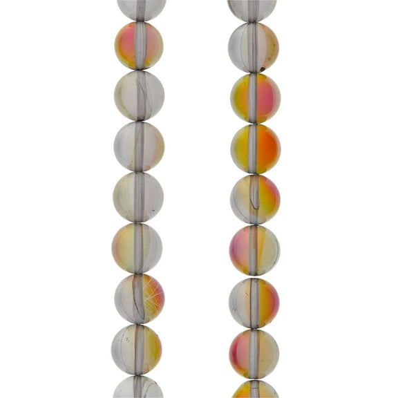 12 Pack: Gray Opal Glass Round Beads - 10mm by Bead Landing