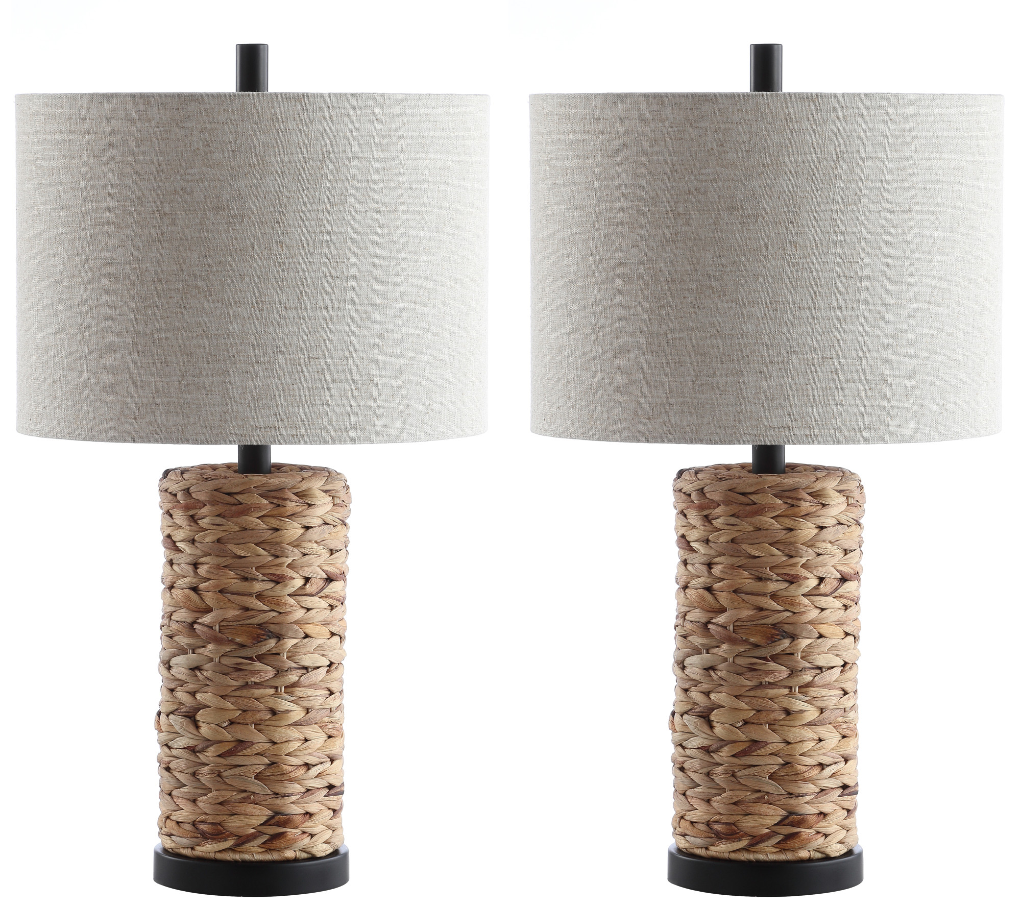 Jonathan Y Lighting Jyl6502Set2 Woven Rattan 1 Light 25" Tall Led