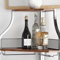 thumbnail image 2 of Bar gabinete: estilo rural de esquina almacenamiento, rustic brown, adjustable estantes, glass holder, dining room wine organizer, 2 of 7