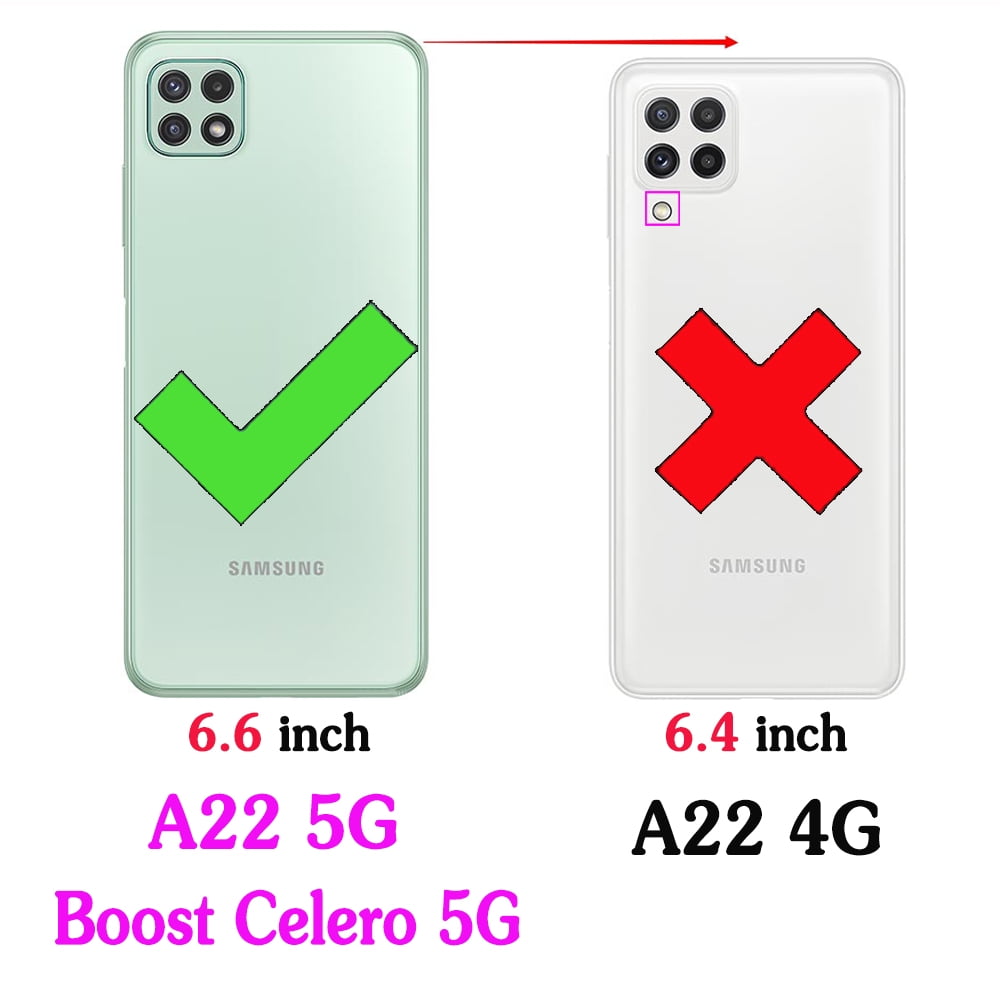 Asuwish Phone Case for Samsung Galaxy A22 5G Wallet Cover With Tempered Glass Screen Protector Crossbody Wrist Strap Flip Pattern Zipper Credit Card Holder Stand Cell A 22 22A A22s G5 Women Men Blue