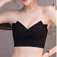 thumbnail image 2 of Miluxas Clearance Strapless Underwear Women's Summer Thin Style Wipe Chest Plus Chest Display Small Traceless Anti-light Chest Wrap Invisible Non-slip Bra Cover Black 70B(70B), 2 of 3