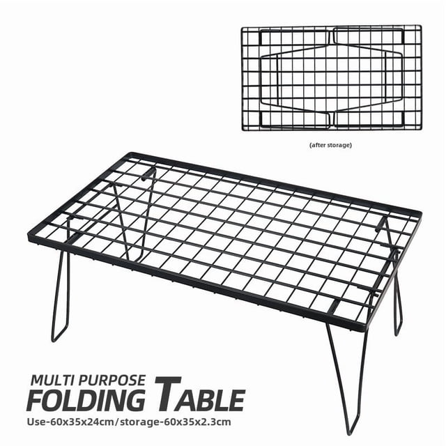 Bamboo Mesh Camping Table: Lightweight Foldable Outdoor Table with Drainage System for Picnics, Barbecues & Travel – Sturdy, Space-Saving, Easy Setup Portable Dining/Grilling Table (Mesh Top Only)