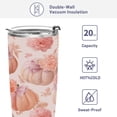 thumbnail image 4 of 11oz Stainless Steel Tumbler with Straw, Double Wall Insulated Travel Tumbler Pastel Pink Pumpkins, 4 of 7