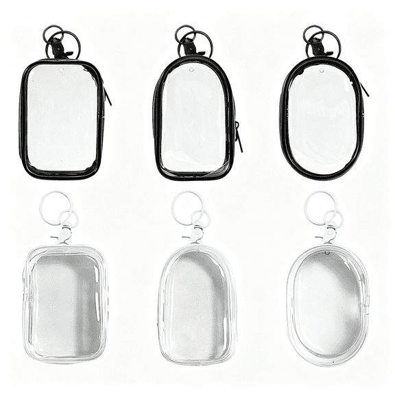 Mini Figure Display Storage Pouch, Keychain Hanging Bag for Backpack, Dust Proof Blind Box Doll Protector, Portable Collectible Carrying Case 4x2 Inch
