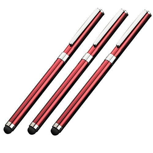 Tek Styz Pro Stylus Capacitive Pen Works for Samsung S8 Edge with Upgraded Custom High Precision Touch Full Size 3 Pack! Black Silver RED