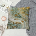thumbnail image 2 of COMIO  Throw Pillow Covers Watercolor Marbled Blue Green and Golden Abstract Liquid Marble Pattern Gold Ink Pillow Case Home Decor Pillowcase, 2 of 5