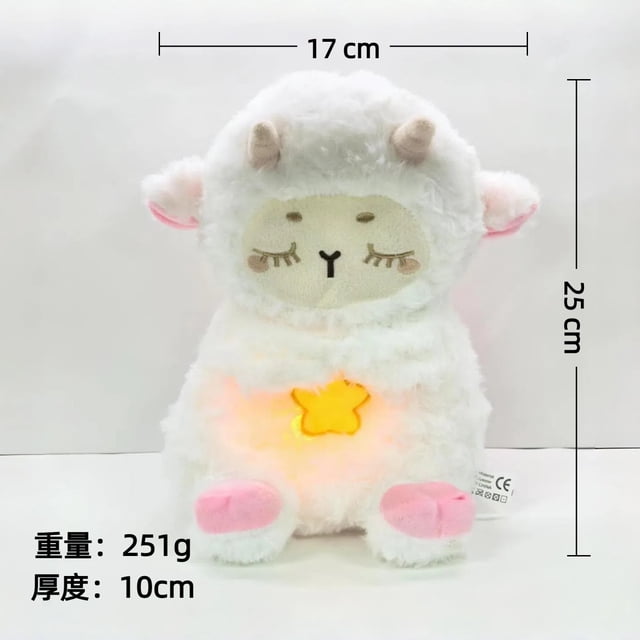 Interactive Breathing Bear Stuffed Animal with Music and Light, Pink Short Plush