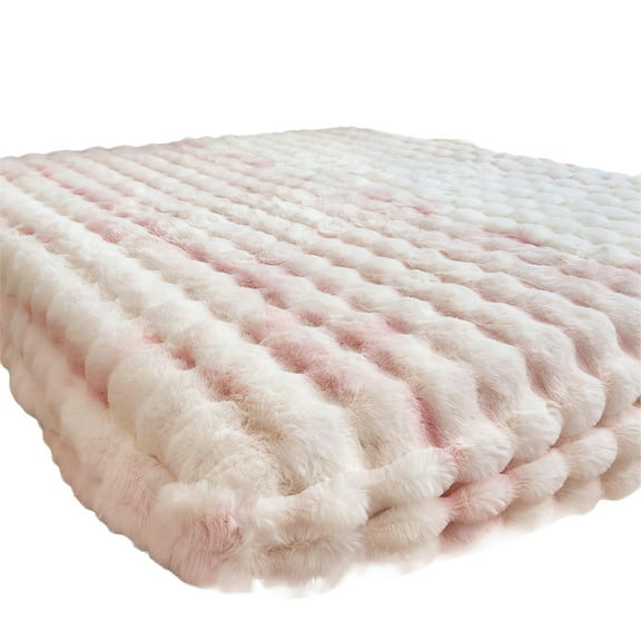 Clearance! Milk Velvet Bedding Fitted Sheet Mattress Cover, Faux Rabbit Fur Fitted Sheet, Mattress Protector Bedspread,Warm Fleece Fluffy Decorative Bed