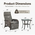 thumbnail image 2 of Gymojoy Patio Rattan Chaise Lounge Chair Outdoor Wicker Chaise Recliner with Side table, Adjustable Backrest and Cushion, 2 of 10