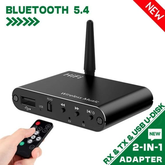 2 IN 1 Bluetooth 5.4 Audio Transmitter Receiver 3.5MM AUX RCA USB U-Disk HIFI Stereo Music Wireless Adapter DSP Decoding