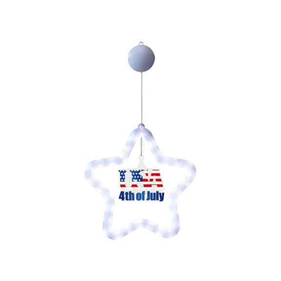 Nmdmisc 4th of July Lights Patriotic,Star Silhouette Window Lights Fairy Lights for Fourth of July,Independence Day,Memorial Day Decorations