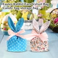 thumbnail image 3 of Easter Bunny Ear Velvet Drawstring Bag Gift Favor Pouch For Weddings Candy Party Storage, 3 of 5