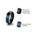 thumbnail image 3 of 6mm Black With Rainbow Color Mens Wedding Band Ring Stainless Steel Classic Gift, 3 of 6