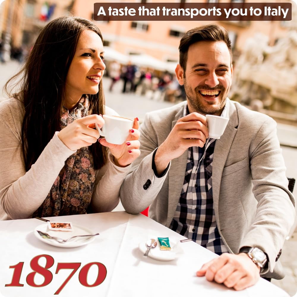 1870 by Caffè Barbera: Hesperia Premium Whole Bean Roasted Coffee, 4 Bean Blend from Indonesia and Brazil, Roasted in Italy by a Single Family over 150 years & 6 Generations (since 1870), 2.2lb / 1kg