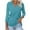 Blue, variant on Women 3/4 Sleeve V Neck Polo Shirts Business Casual Collared Work Top Slim Fitted Basic 2024 Fall Shirt