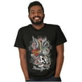 thumbnail image 4 of Never Give Up Fight Skull Tattoo Men's Graphic T Shirt Tees Brisco Brands M, 4 of 6