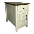 thumbnail image 5 of Tcbosik 13.7 inch Small Nightstand with Charging Station, Farmhouse Bedside Table with Door, Drawer and Shelf, Accent End Table for Home Office, Easy Assembly, Brown & White, 5 of 8