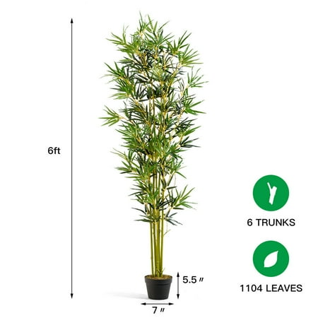 artificial 6ft silk tree greenery gymax bamboo decoration plant office