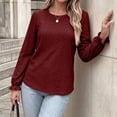 thumbnail image 3 of Cilsoka Womens Long Sleeve Shirts Fall 2026 Crew Neck Dressy Casual Blouses Eyelet Tunic Tops Fashion Outfits Clothes, 3 of 5