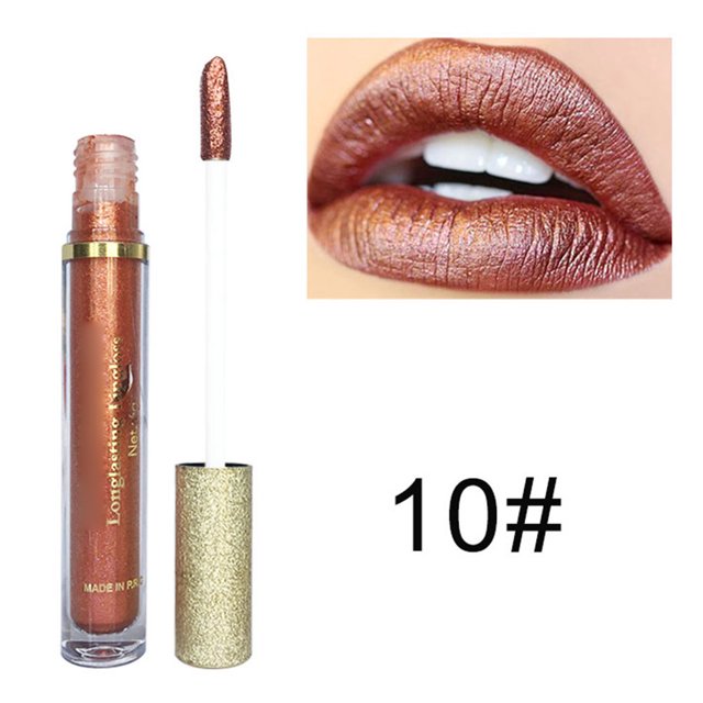 Brillo cosmético, lápiz labial líquido hidratante de larga duración, sombra de ojos, herramienta de belleza #10
