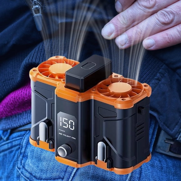BotaniNest le Ventilateur Monté à la Taille à Double Conduit Est un Appareil Portable Extérieur Qui Peut Être Suspendu Autour de la Taille pour les Chantiers de Construction. C'est un Indispensable pour et