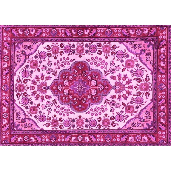 Ahgly Company Indoor Rectangle Medallion Pink Traditional Area Rugs, 2' x 3'